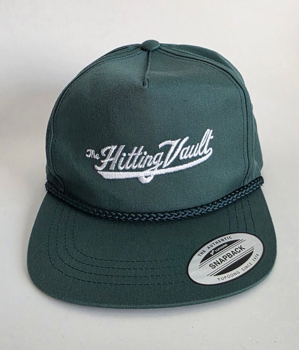 The Hitting Vault Yupoong Classics Snapback Hat Green Rope Baseball Cap